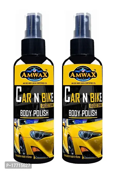 Amwax Car and Bike Body Polish/Car Polish/Bike Polish/Gloss Shine/Universal (100+100=200 ml Combo)-thumb0