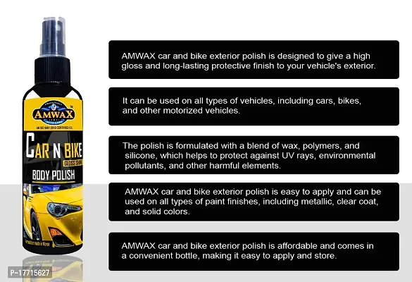Amwax Car and Bike Body Polish/Car Polish/Bike Polish/Gloss Shine/Universal (100+100=200 ml Combo)-thumb4