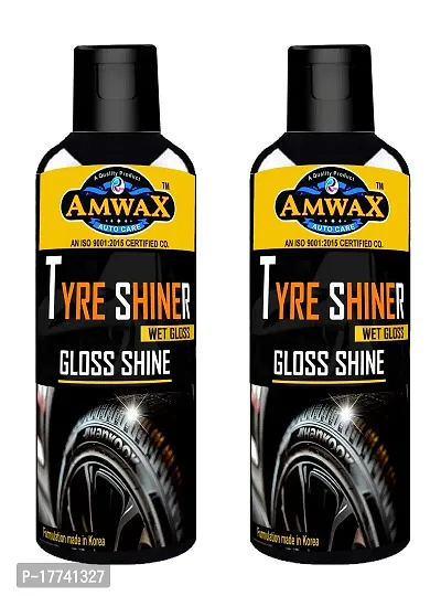 Amwax Tyre Shiner/Tyre Polish/car tyre polish/bike tyre polish/high gloss/high shine/Long Lasting (100+100=200ml Pack)-thumb0