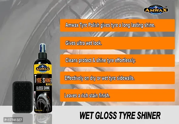 Amwax Tyre Shiner/Tyre Polish/car tyre polish/bike tyre polish/high gloss/high shine/Long Lasting (100+100=200ml Pack)-thumb2