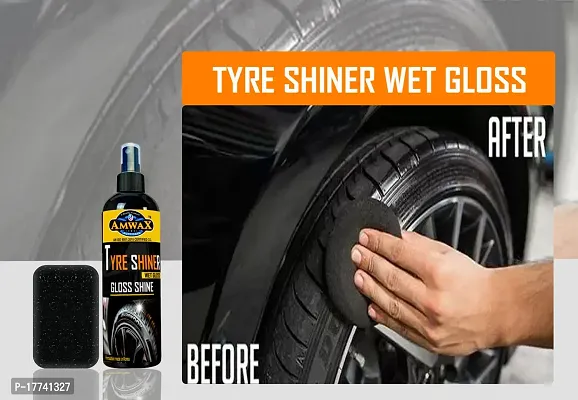 Amwax Tyre Shiner/Tyre Polish/car tyre polish/bike tyre polish/high gloss/high shine/Long Lasting (100+100=200ml Pack)-thumb4