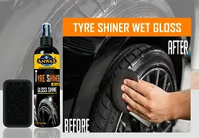 Amwax Tyre Shiner/Tyre Polish/car tyre polish/bike tyre polish/high gloss/high shine/Long Lasting (200+200ml Pack)-thumb3