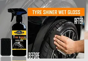 Amwax Tyre Shiner/Tyre Polish/car tyre polish/bike tyre polish/high gloss/high shine/Long Lasting (250ml Pack)-thumb1