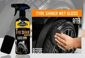 Amwax Tyre Shiner/Tyre Polish/car tyre polish/bike tyre polish/high gloss/high shine/Long Lasting (500ml Pack)-thumb3