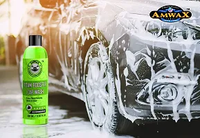 Amwax Car And Bike Foam Booster Shampoo/Car wash shampoo/Bike wash shampoo/High foaming shampoo (100ml +100ml Cap)-thumb3