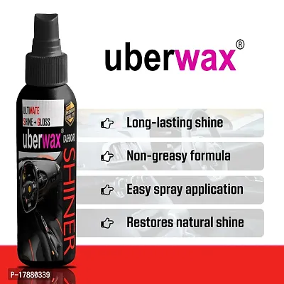 Uberwax Dashboard Shiner - Interior Car Polish and Protectant - Long-Lasting Shine - Non-Greasy Formula - 100+100ml Spray Bottle-thumb5