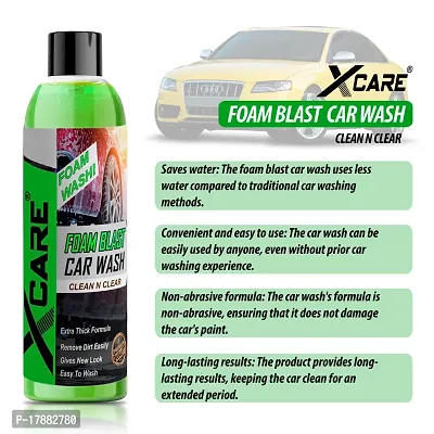 Xcare Foam Blast Car Wash Shampoo - High Foaming Formula for a Deep Clean - Safe on Paint and Wax (100+100ml)-thumb5