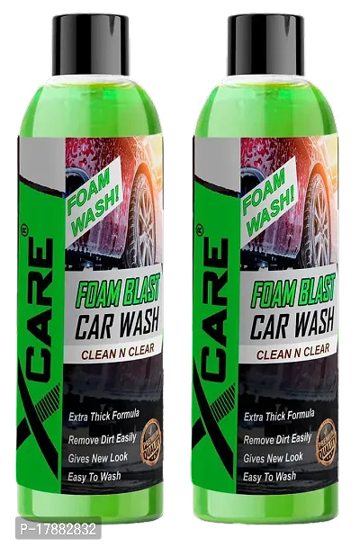 Xcare Foam Blast Car Wash Shampoo - High Foaming Formula for a Deep Clean - Safe on Paint and Wax (200+200ML)-thumb0