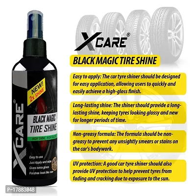 Xcare Black Magic Tyre Shine for Car and Bike - Long-Lasting Gloss (100+100ml)-thumb5