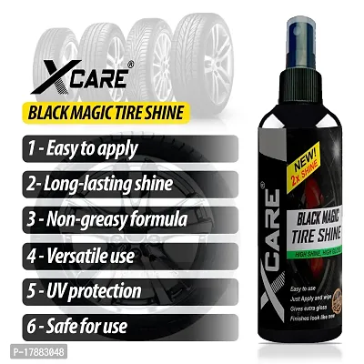 Xcare Black Magic Tyre Shine for Car and Bike - Long-Lasting Gloss (100+100ml)-thumb3