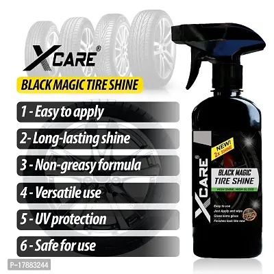 Xcare Black Magic Tyre Shine for Car and Bike - Long-Lasting Gloss (250ml)-thumb3