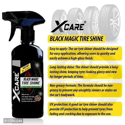 Xcare Black Magic Tyre Shine for Car and Bike - Long-Lasting Gloss (250ml)-thumb2