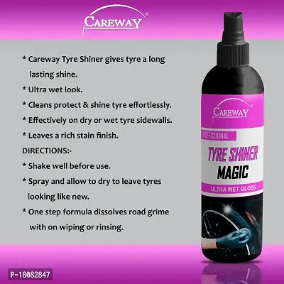 Careway Tyre Shiner Magic/Tyre Polish/car tyre Polish/Bike tyre Polish/high Gloss/high Shine/Long Lasting (100+100ML)-thumb3