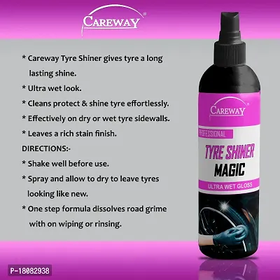 Careway Tyre Shiner Magic/Tyre Polish/car tyre Polish/Bike tyre Polish/high Gloss/high Shine/Long Lasting (200+200ML)-thumb4