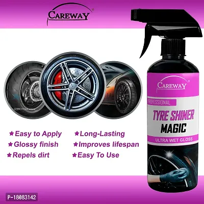 Careway Tyre Shiner Magic/Tyre Polish/car tyre Polish/Bike tyre Polish/high Gloss/high Shine/Long Lasting (250ML)-thumb4