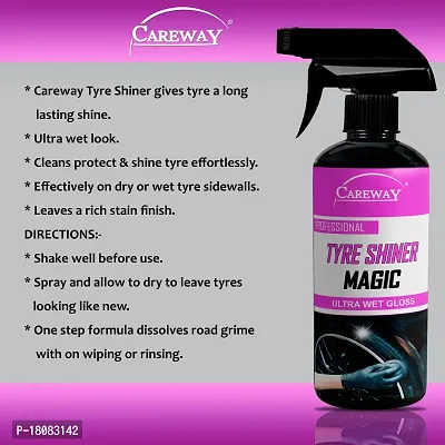 Careway Tyre Shiner Magic/Tyre Polish/car tyre Polish/Bike tyre Polish/high Gloss/high Shine/Long Lasting (250ML)-thumb5