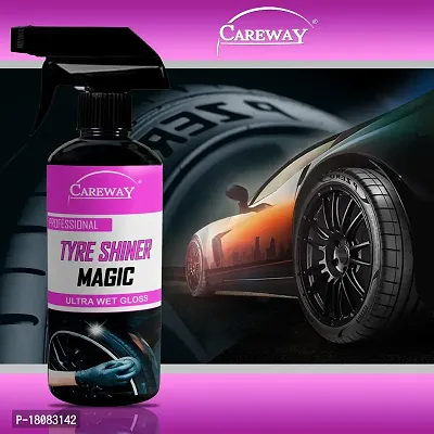 Careway Tyre Shiner Magic/Tyre Polish/car tyre Polish/Bike tyre Polish/high Gloss/high Shine/Long Lasting (250ML)-thumb3