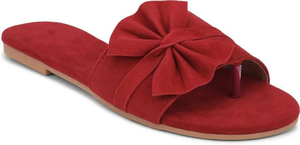Women's Stylish Solid Velvet Fancy One Toe Flats Fashion Flats