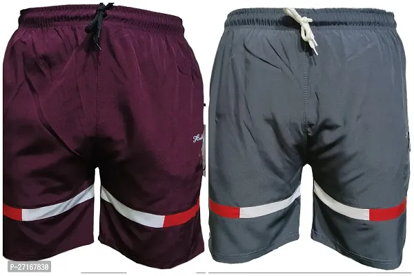 Classic Polycotton Solid Shorts for Men, Pack of 2-thumb0