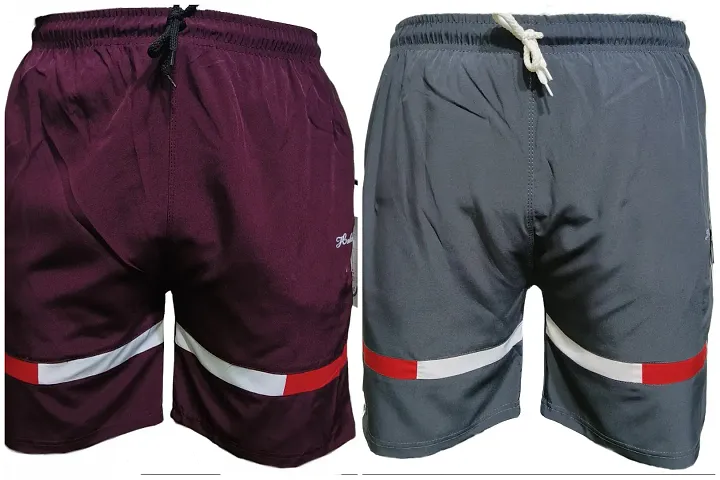 Classic Polycotton Solid Shorts for Men, Pack of 2