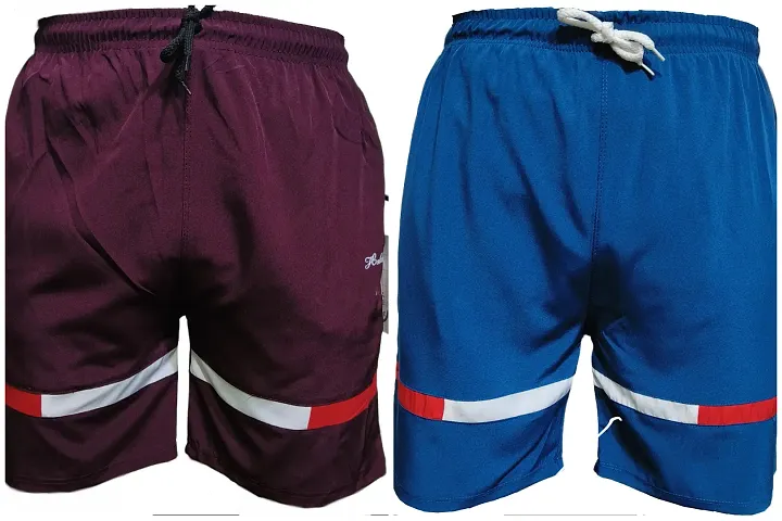 Classic Polycotton Solid Shorts for Men, Pack of 2