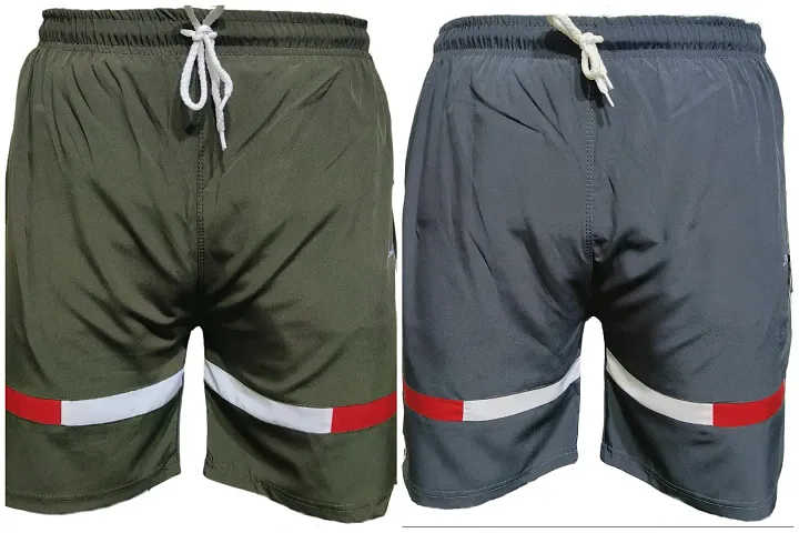 Classic Polycotton Solid Shorts for Men, Pack of 2