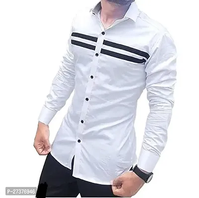 Stylish Black Cotton Blend Casual Shirt For Men-thumb3