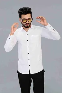 Stylish Black Cotton Blend Casual Shirt For Men-thumb3