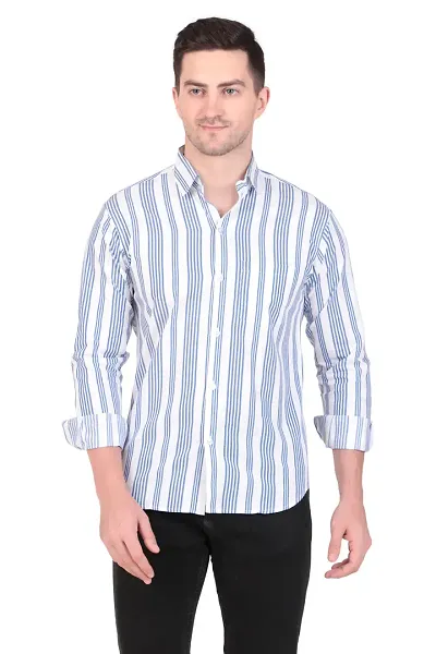 Classic Blend Regular Fit Striped Casual Shirt For Men