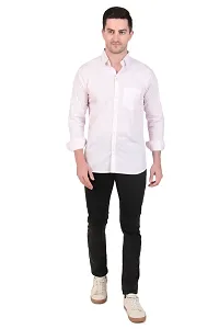 Classic Pink Cotton Blend Regular Fit Casual Shirt For Men-thumb1