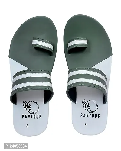 Stylish Multicoloured Synthetic Leather Flip Flops For Men