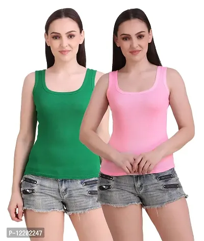 Paras® Tank Top/Vest Camisole Sando Spaghetti Chemise Inner Wear Camis for Girls and Women (Pack of 2)-thumb0