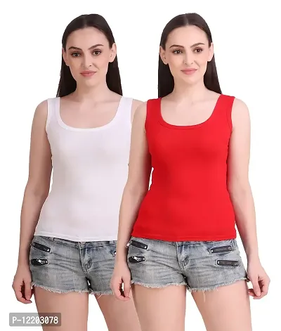 Paras? Tank Top/Vest Camisole Sando Spaghetti Chemise Inner Wear Camis for Girls and Women (Pack of 2)