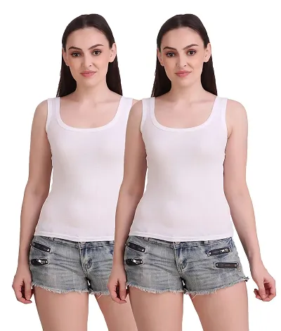 Paras? Tank Top/Vest Camisole Sando Spaghetti Chemise Inner Wear Camis for Girls and Women (Pack of 2)