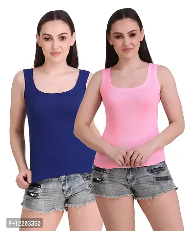 Paras? Tank Top/Vest Camisole Sando Spaghetti Chemise Inner Wear Camis for Girls and Women (Pack of 2)