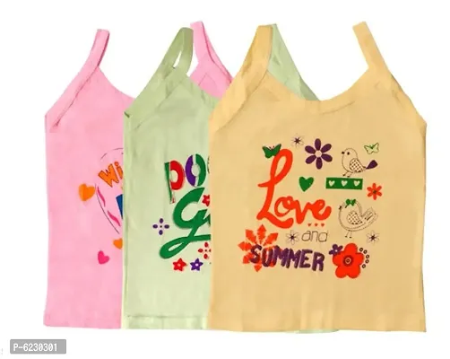 Stylish Cotton Printed Vests For Kids- Pack Of 3