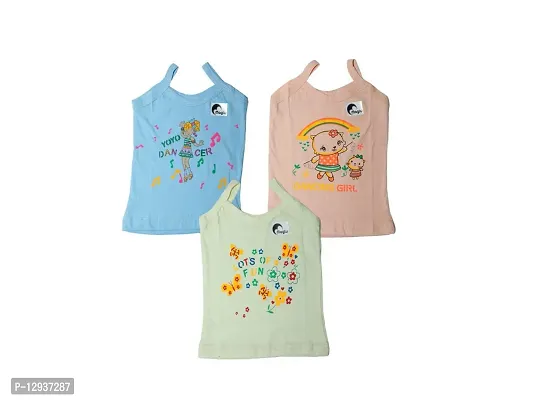 Manglu Baby and Kids Girl Vest 100% Pure Cotton Vest Inner wear Combo Pack of 3 pcs-thumb0