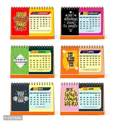 ESCAPER Good Things Motivational Desk Calendar 2024 with Quotes 12 Monthly Pages with Thick Paper Twin-Wire Binding for New Year Daily Planning (A5 Size, 8.5 x 5.5)-thumb2