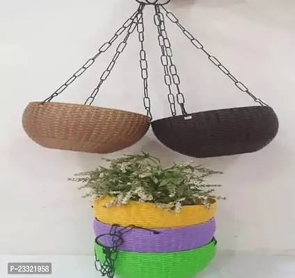 Hanging Flower Pots With Metal Chain  Pack Of 5