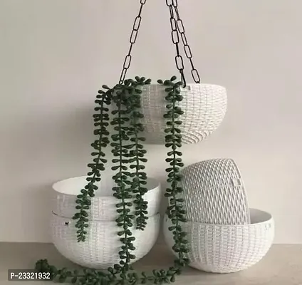 Hanging Flower Pots With Metal Chain  Pack Of 5