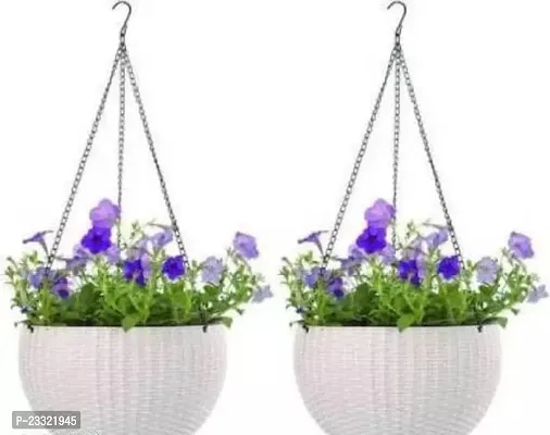 Hanging Flower Pots With Metal Chain  Pack Of 2