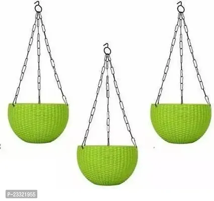 Hanging Flower Pots With Metal Chain  Pack Of 3