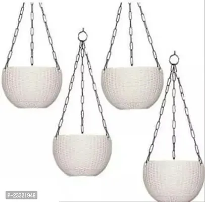 Hanging Flower Pots With Metal Chain  Pack Of 4