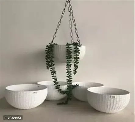 Hanging Flower Pots With Metal Chain  Pack Of 5-thumb0