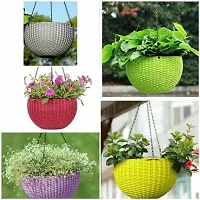 Virajsanchi Hanging Pots With Metal Chain 4 Pieces-thumb1