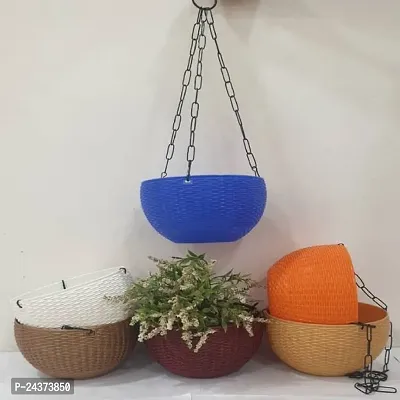 Virajsanchi Hanging Pots With Metal Chain 6 Pieces