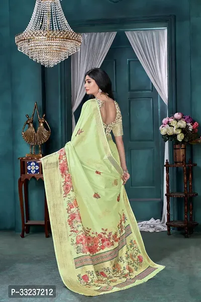 Stylish Cotton Silk Printed Saree with Blouse Piece-thumb3