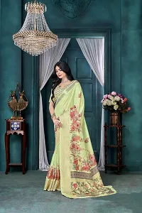 Stylish Cotton Silk Printed Saree with Blouse Piece-thumb1