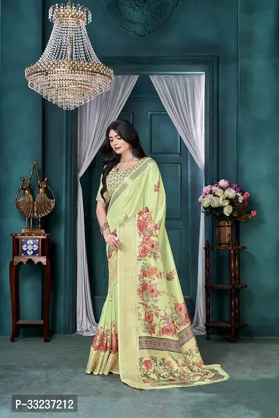 Stylish Cotton Silk Printed Saree with Blouse Piece-thumb2