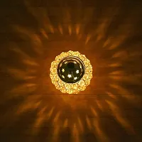 Set of 2 Brass Akhand Diya, Diamond Crystal Deepak/Dia, Akhand Jyot, Decorative Crystal Oil Lamp,Tea Light Holder Lantern, Brass Table Diya for Pooja Temple, Bedroom Decoration, Lighting-thumb2